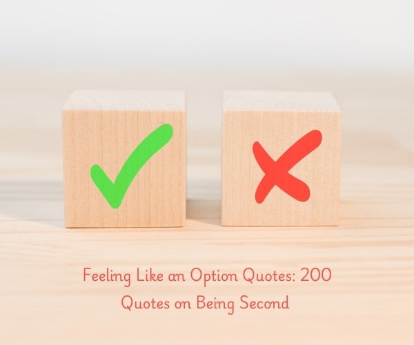 Feeling Like an Option Quotes: 200 Quotes on Being Second