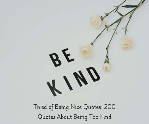 Tired of Being Nice Quotes: 200 Quotes About Being Too Kind
